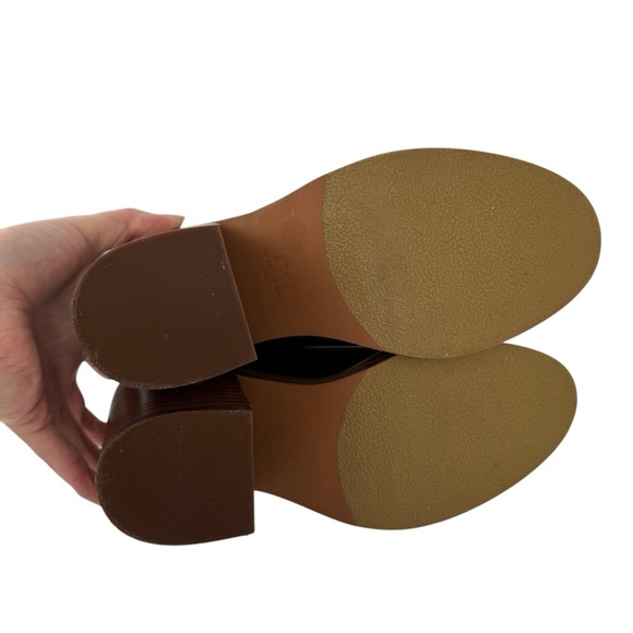 Marc Fisher Black Leather Halida Boots Shoes Heeled Ankle Booties SZ 8.5 Western - Picture 7 of 16